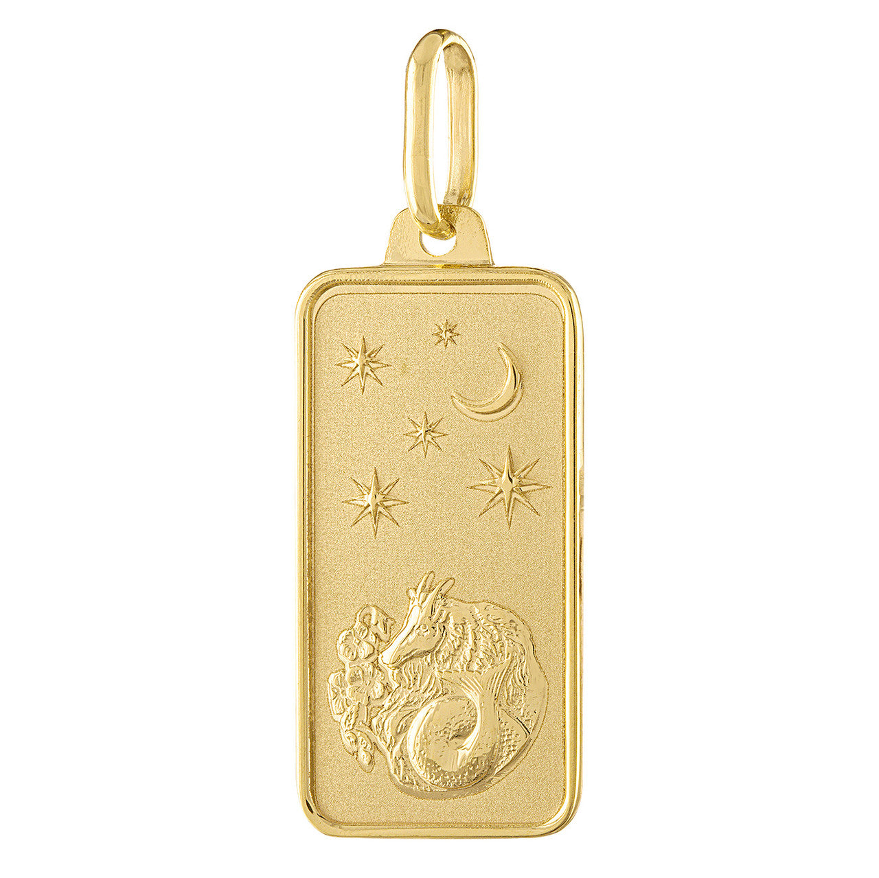 Capricorn Zodiac Tag 14K Gold Charm